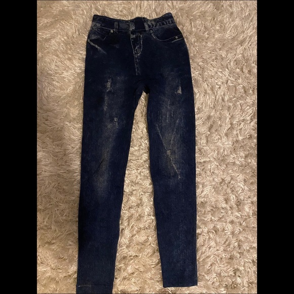 blue leggings jeans type - Picture 1 of 3